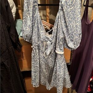 Lightweight Romper with upper stomach cutout and chest tie